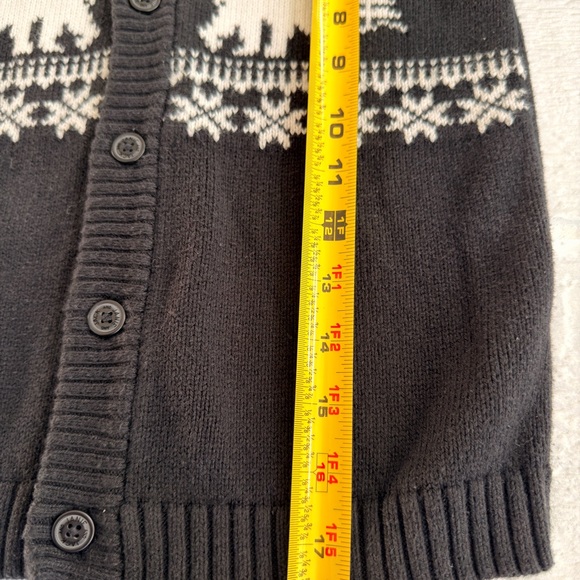 Janie & Jack Boys Polar Bear Fair Isle Shawl Collar Cardigan Sweater Black Sz 6 - Picture 5 of 9